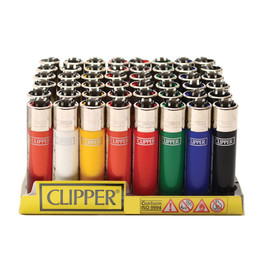 Clipper Assorted Solid Color Reusable Lighters (Display of 48)