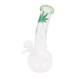 Clear Weed Lead Bent Neck 8" Bong Water Pipe (Single Unit)