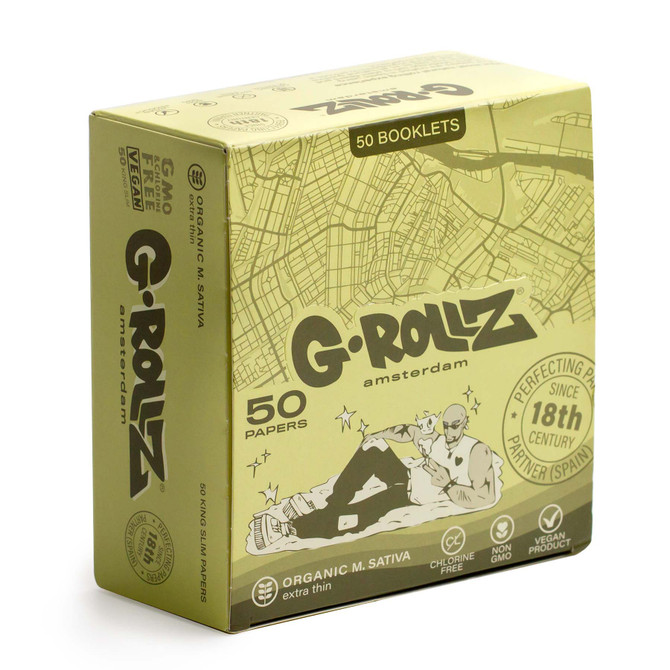 G-Rollz King Size Medicago Sativa Extra Thin  Rolling Papers (50 Count Display)