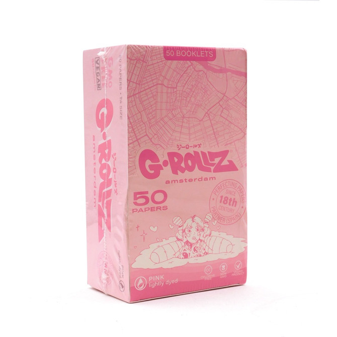 G-Rollz Lightly Dyed Pink 1¼ Rolling Papers (50 Count Display)