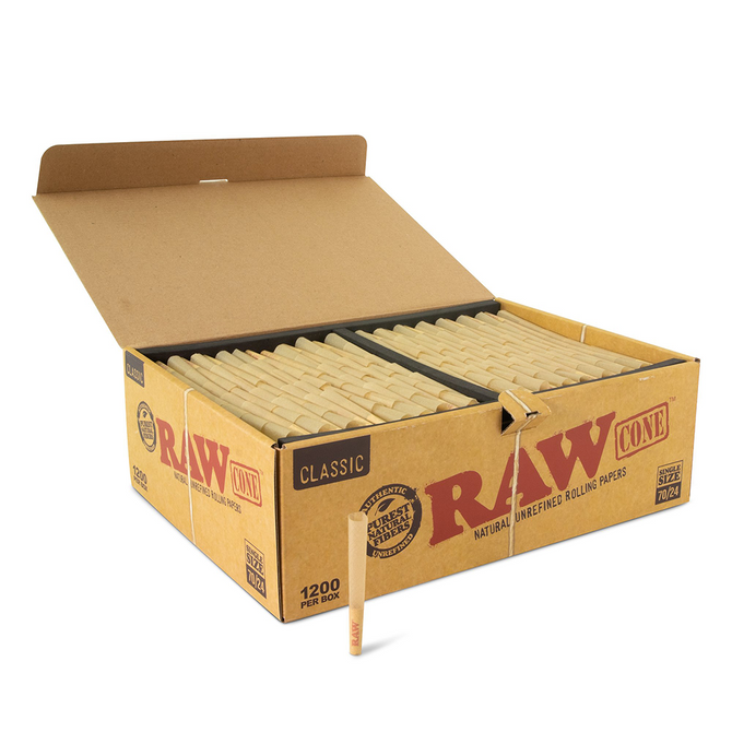 RAW Classic Single Wide Pre-Rolled Cones (Bulk) 70/24