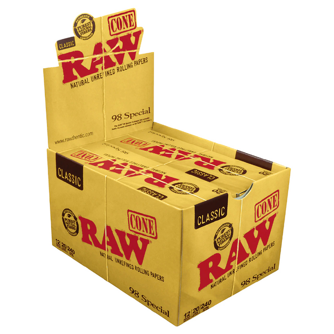 RAW Classic 98 Special Pre-Rolled Cones (Display)