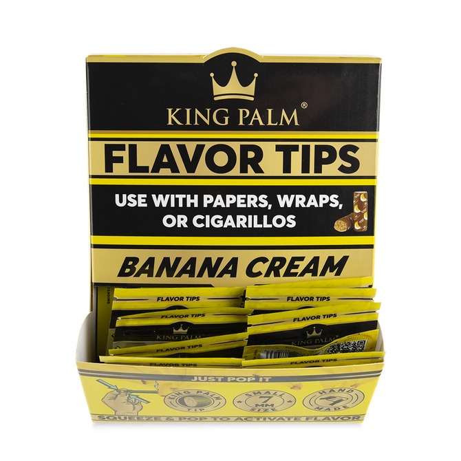 King Palm Flavored Rolling Tips (Display) - Banana Cream