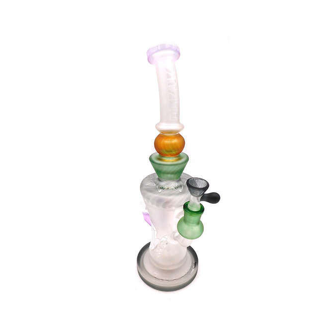 Lookah (C77) Tataoo Frosted Crystals 12" Glass Water Pipe (Single Unit)