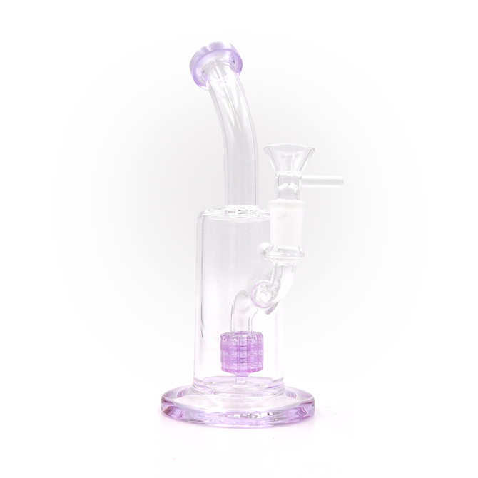 Purple Honeycomb Percolator Bent Neck 9" Water Pipe (Single Unit)