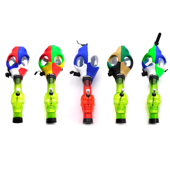 Multicolor Silicone Gas Mask Water Pipe (Single Unit)