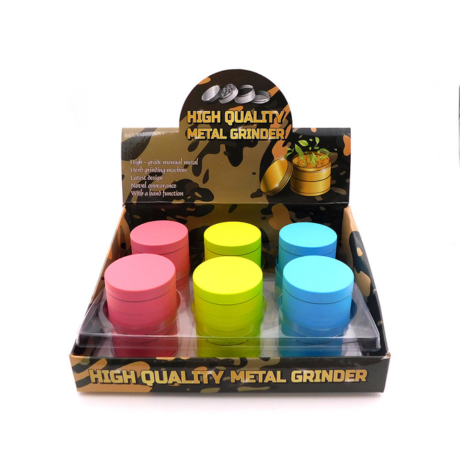 Neon Color Manual Metal Grinder (Assorted Colors)(Display of 12)