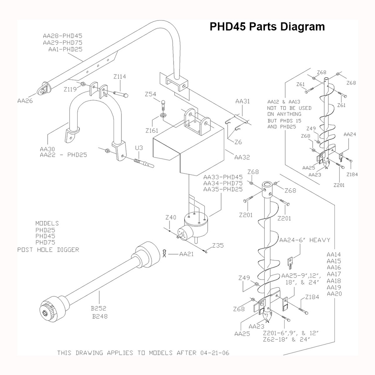 PHD25 Parts Diagram - HOWSE Implement