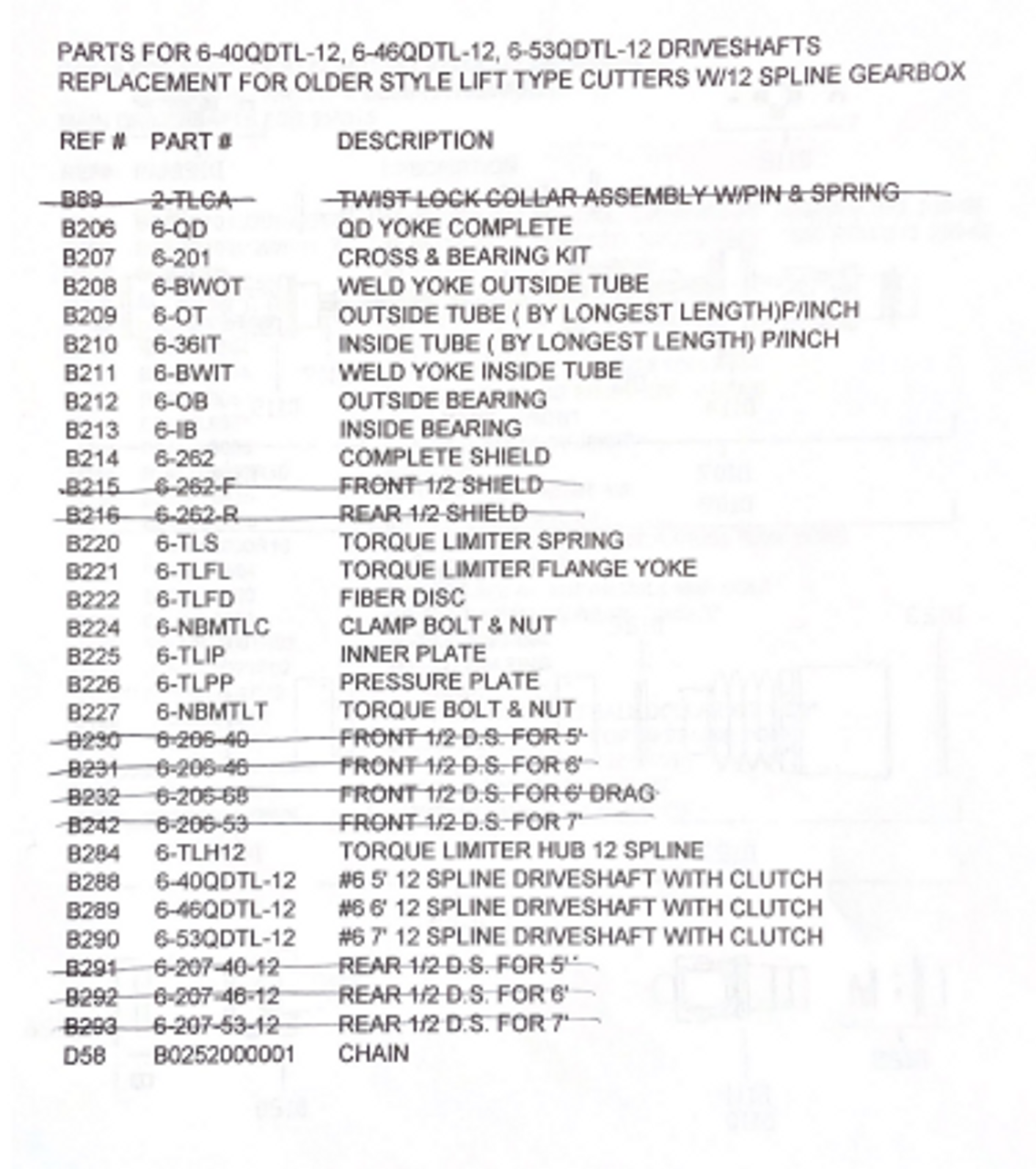 6-46QDTL-12 Parts Diagram