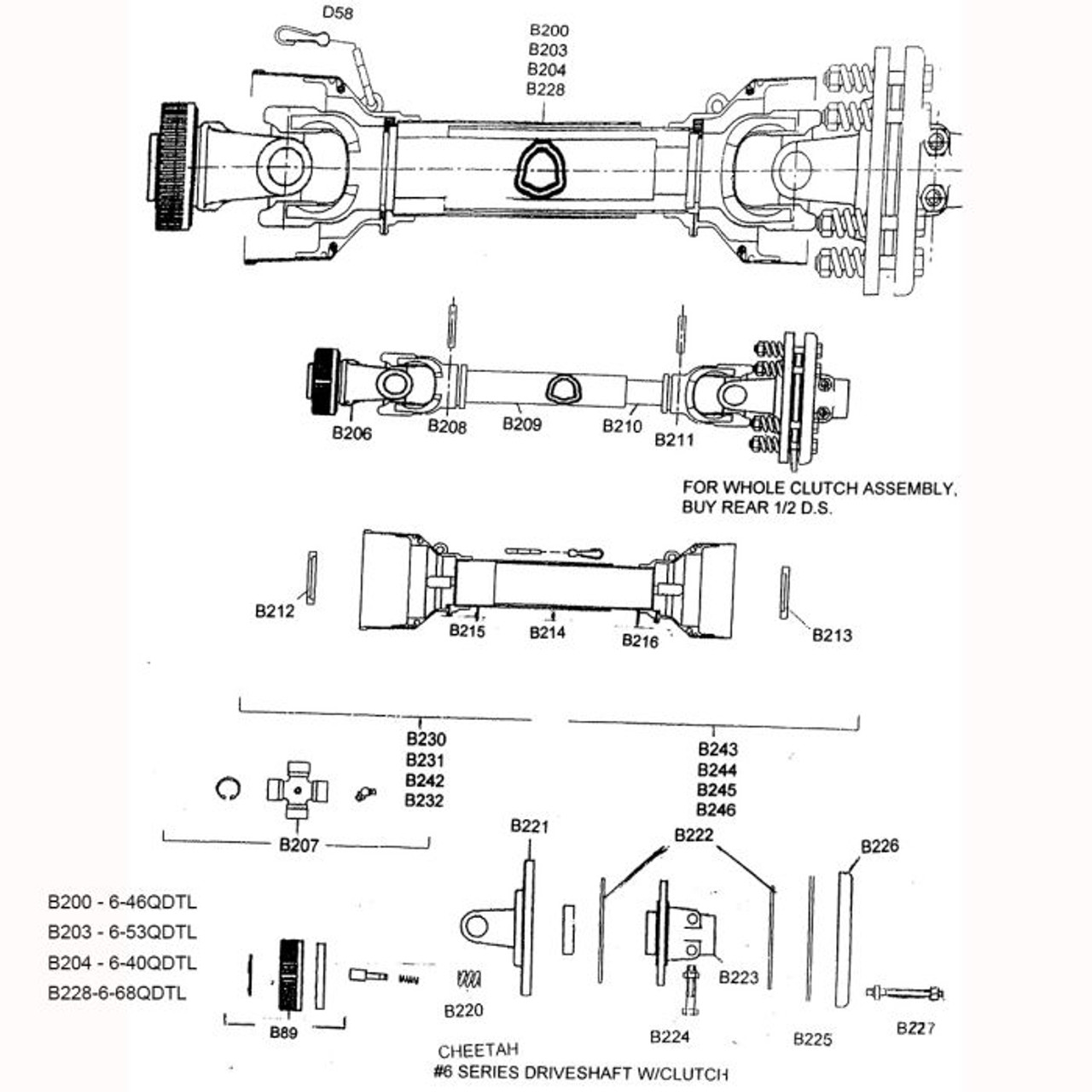 6-53QDTL- 20 6/20 spline Parts Diagram