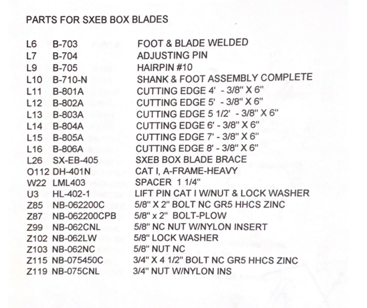 BSXEB66 Parts Diagram