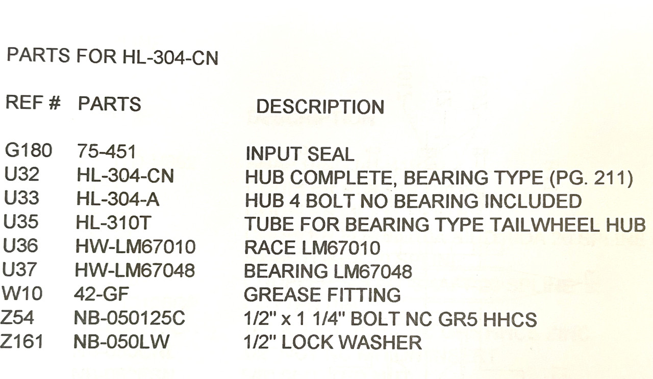 HL-304-CN Parts Diagram