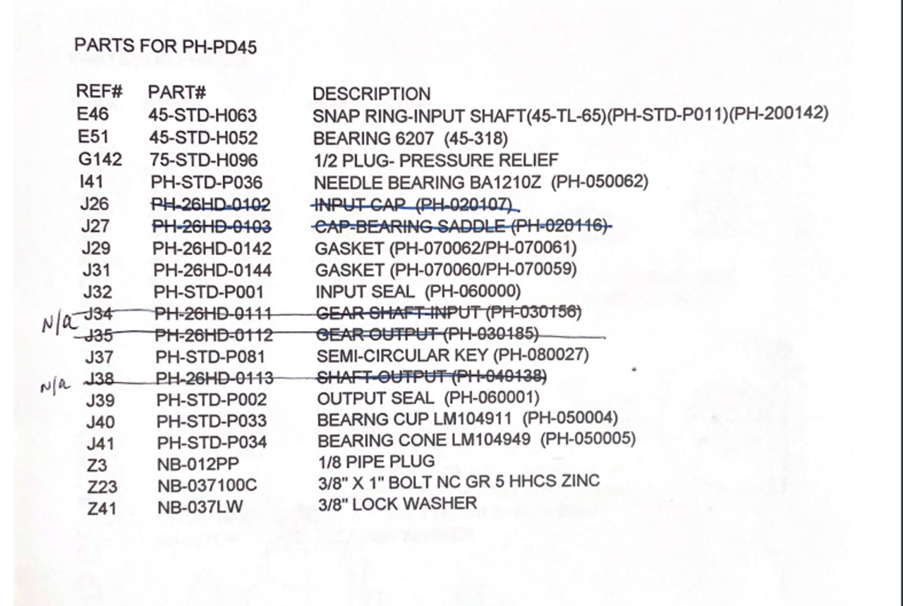 PH-PD45 Parts Diagram