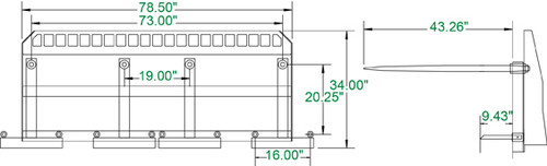 Double Adjustable Hay Bale Spear