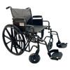 Dalton 20" Heavy duty wide wheelchair , Detachable arm with footrests, vinyl seat , Weight limit 310LBS