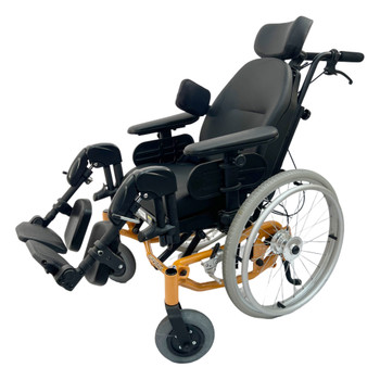 Dalton Tilt-in-Space: Pediatric Aluminum wheelchair features manually operated tilting and reclining functions , Weight limit: 220 lbs