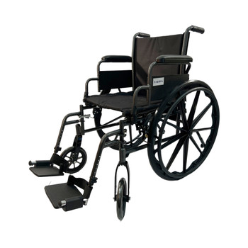 Dalton eLite-  18" lightweight wheelchair with footrests and anti-tippers ,weight limit:250lbs