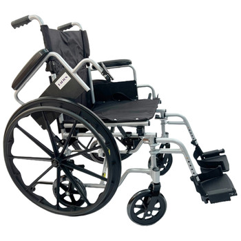 Dalton Wheelchair/ Transport chair Combo -18" Combo wheelchair with aluminum lightweight frame, footrests, quick release