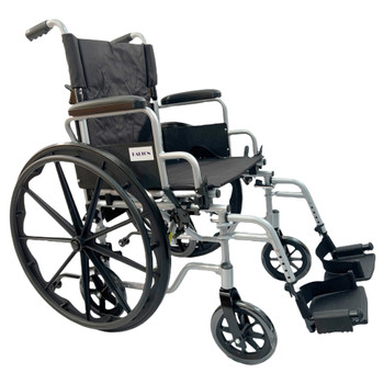 Dalton Wheelchair/ Transport chair Combo -18" Combo wheelchair with aluminum lightweight frame, footrests, quick release