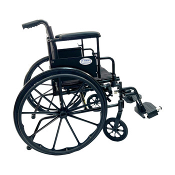 Dalton Jaguar- 16"  High strength lightweight wheelchair with adjustable height arm & swing  back arm, footrests , anti-tippers, Weight limit:250lbs