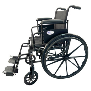 Dalton Jaguar- 16"  High strength lightweight wheelchair with adjustable height arm & swing  back arm, footrests , anti-tippers, Weight limit:250lbs