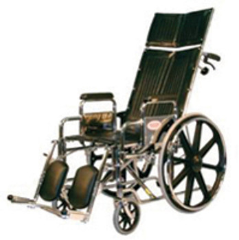 Dalton 24" Deluxe recliner wheelchair, with detachable arm, leg rests, anti-tippers, weight limit:370lbs