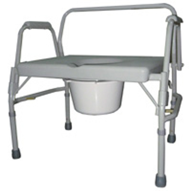 Extra Wide Drop Arm Steel Commode, 3-in-1, 400 Wt. Limit