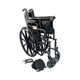 Dalton 24" Heavy duty wide wheelchair with detachable arm, foot rests, dual axle, weight limit: 400 lbs