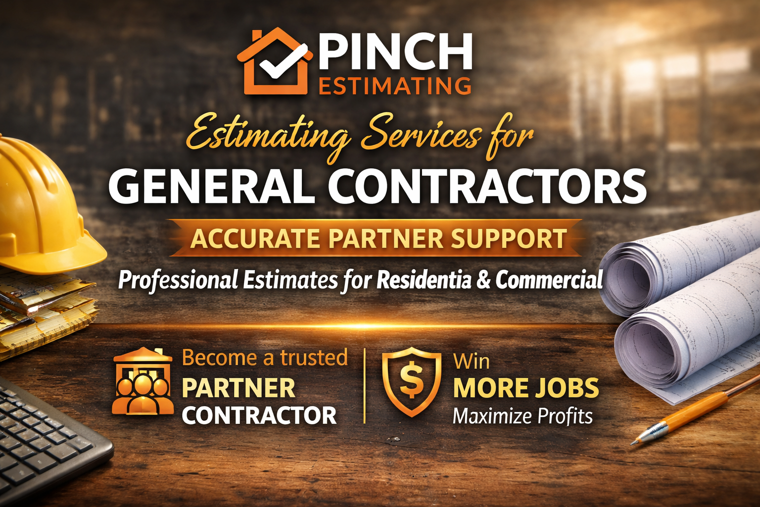 “Pinch Estimating providing professional estimating services for general contractors, including partner support and residential and commercial project estimates.”