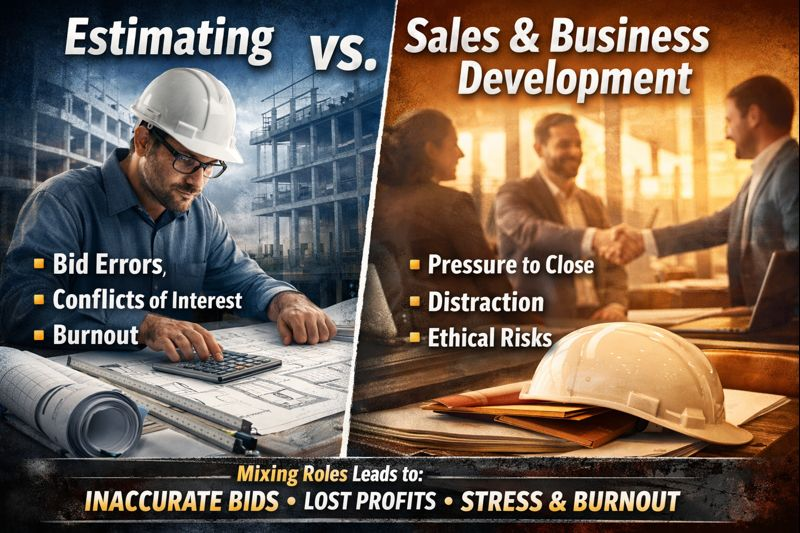 Estimating vs. Sales in Construction: Why Mixing These Roles Hurts Your Business