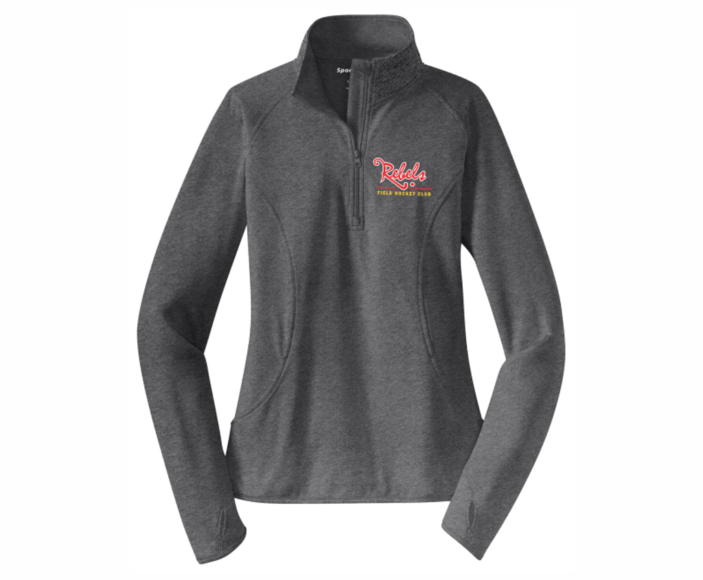 Rebels FH 1/4-Zip PolyStretch Pullover, Heather Gray