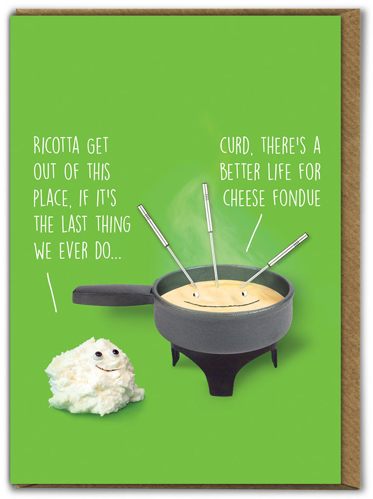 Funny Birthday Card Ricotta Get Out By Brainbox Candy