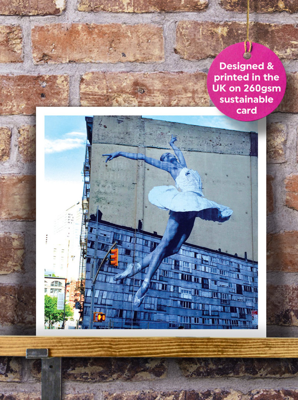 hellige Frugtgrøntsager Sprede Funny Cards, Ballerina Mural Blank Greeting Card | Brainbox Candy