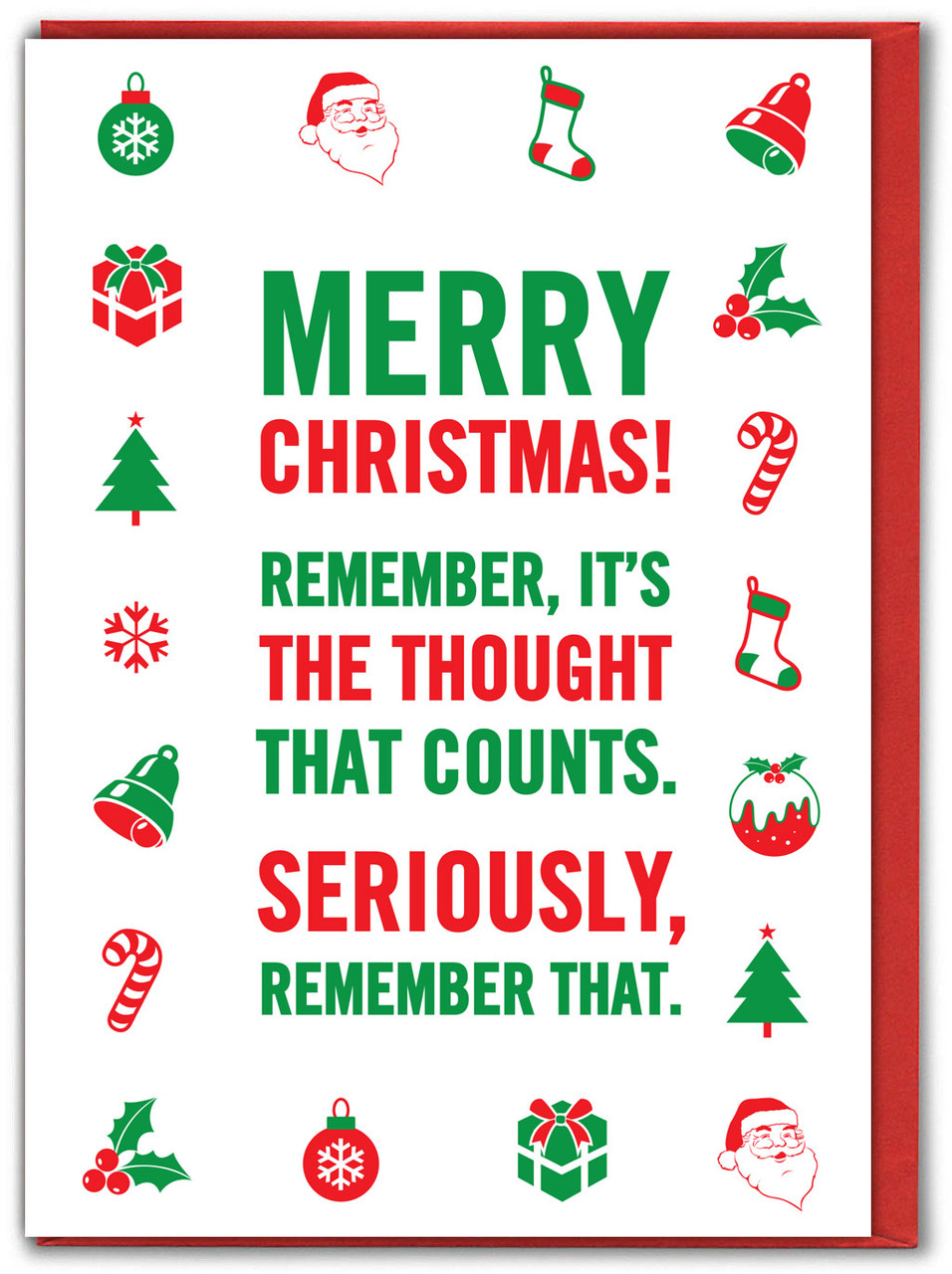 Funny Christmas Card - Thought That Counts By Brainbox Candy |  Brainboxcandy.Com