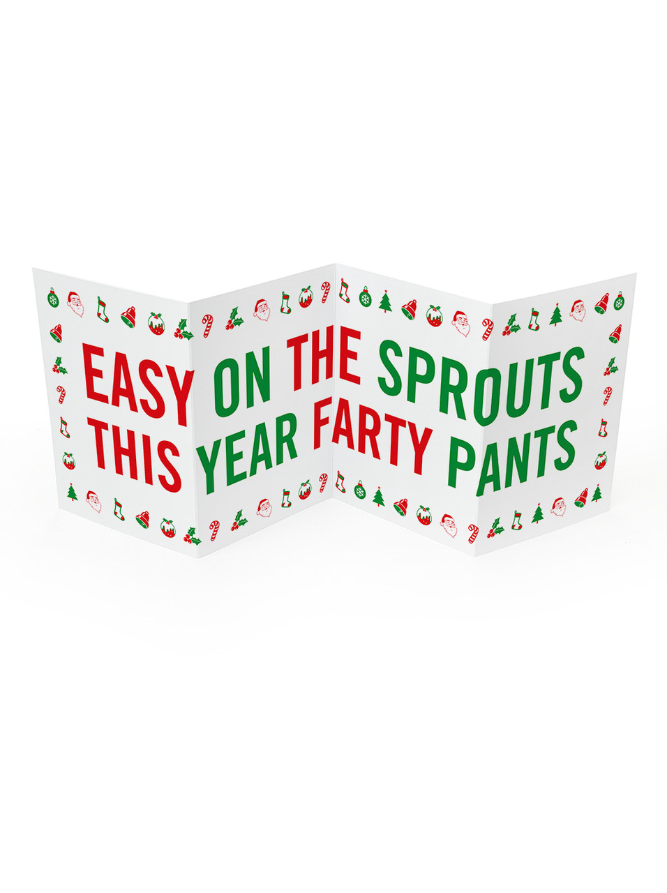 Funny Xmas Card - Farty Pants Christmas Concertina Card By Brainbox Candy