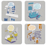 Funny Pack of 4 Pack Flip Flop Sandwich Coasters By Mike Stokoe