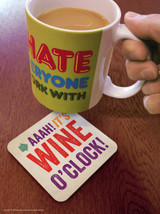 Funny Coaster - Wine O'Clock By Brainbox Candy