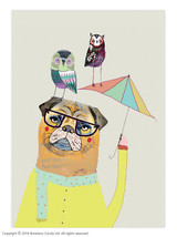 Funny Magnetic Notebook Dog & Birds