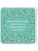 Funny Embossed Mother's Day Card Wiping My Bum By Brainbox Candy