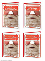 Funny Christmas Card Pack Of 10 Santa Facematt Cards (Each With Wearable Face Mat)