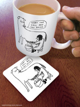 Funny Coaster - What The Hell By David Shrigley