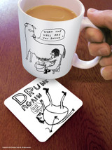 Funny Coaster - Drunk Again By David Shrigley