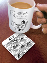 Funny Coaster - Beer Swimmers By David Shrigley