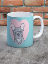 Dog Themed Gift - Cute French Bulldog Heart Mug - UNBOXED - By Fran Hooper