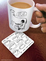 Funny Coaster - The Tea Is Alive By David Shrigley