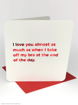 Funny Valentines Card Bra Off