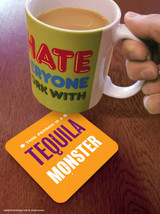 Funny Coaster (SALE) Tequila Monster (Distressed Design) By Brainbox Candy