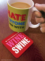 Funny Coaster (SALE) Wine Swine (Distressed Design)