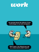 Funny Birthday Card Work Robot By Modern Toss