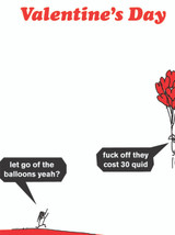 Rude Valentines Card Thirty Quid Balloons By Modern Toss